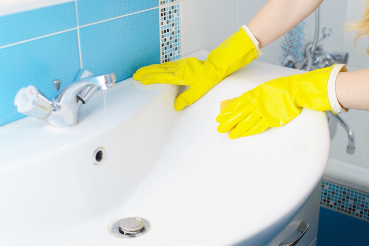 Mould Free House with Rubber Gloves