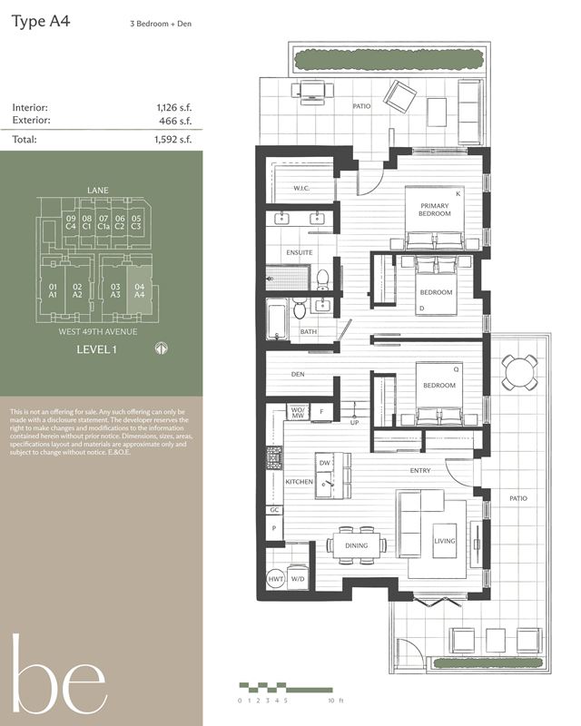 Buy a townhouse Vancouver A2 plan